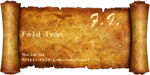 Feld Iván névjegykártya